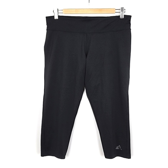 Adidas Climalite Women's Black Athletics Crops Stretch 19" Inseam Size Large - Picture 1 of 12